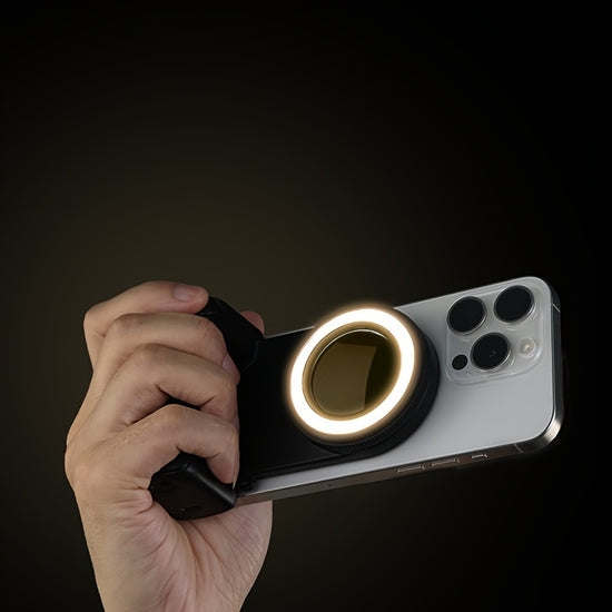 1pc Wireless Smart Magnetic Camera Handle with Fill Light ABS Material AntiShake SelfTimer Photography Bracket for Mobile Phone Camera Aid