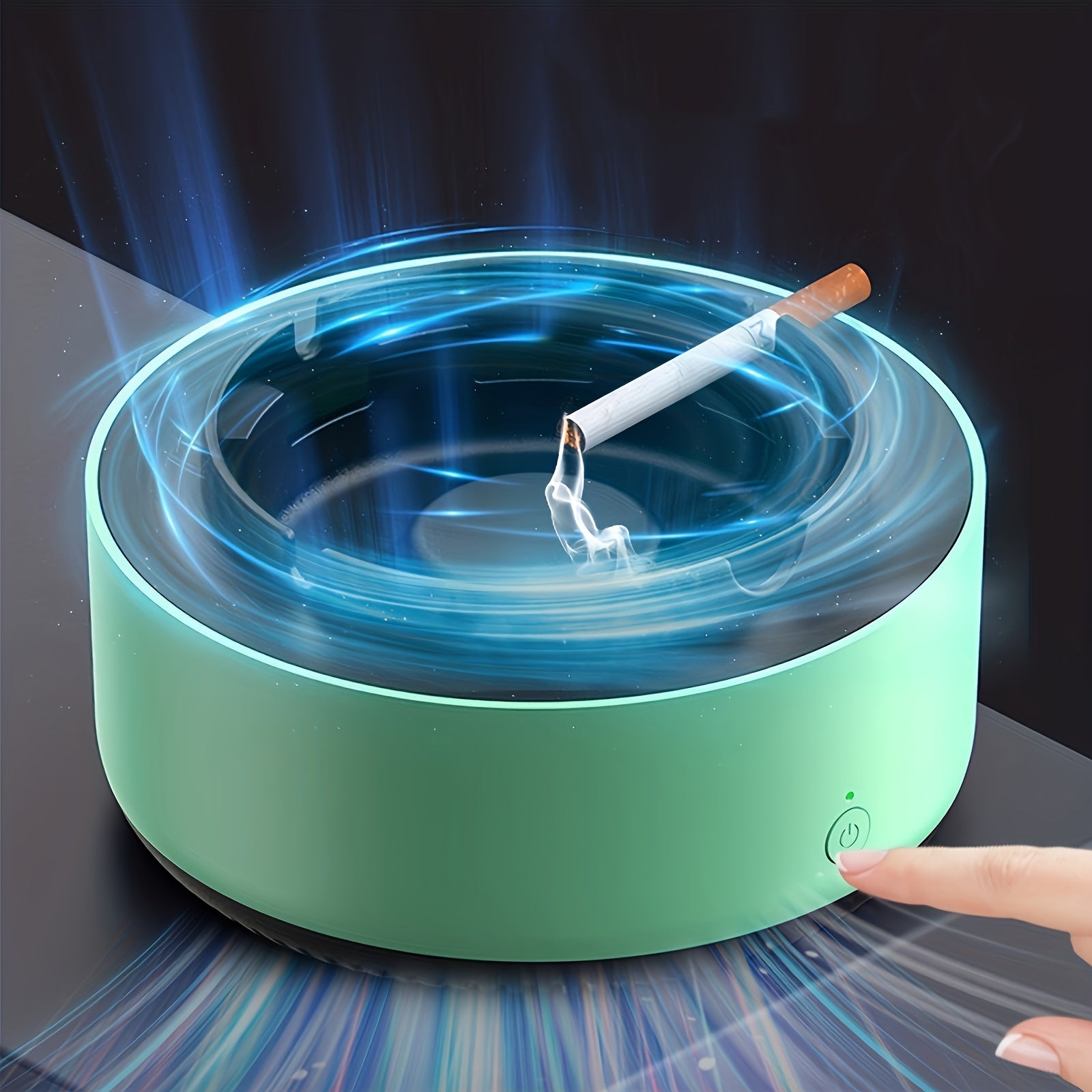 1pc Smart Ashtray Air Purifier Instantly Eliminates Secondhand Smoke and Odors Battery Model Battery Not Included Home Gadget Holiday Gift Birthday Gift Gift for Friends