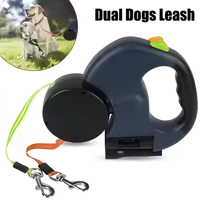Automatic Retractable DualHead Leash for Dogs  a Creative Pet Leash That Allows Walking Two Pets at Once