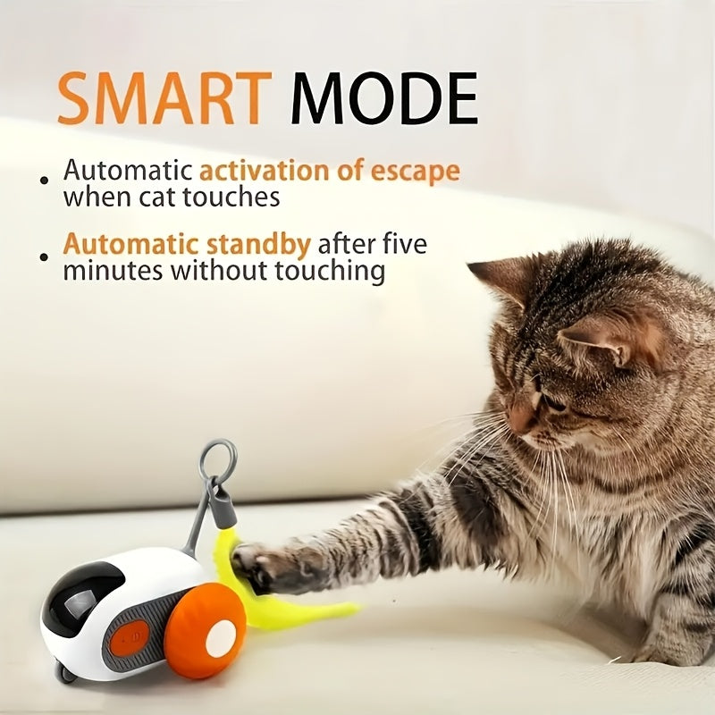 Smart Interactive Cat Toy Car with Dual Electric Modes USB Rechargeable Lithium Polymer Battery Automatic Obstacle Avoidance Remote Control for SelfEntertainment and Boredom Relief