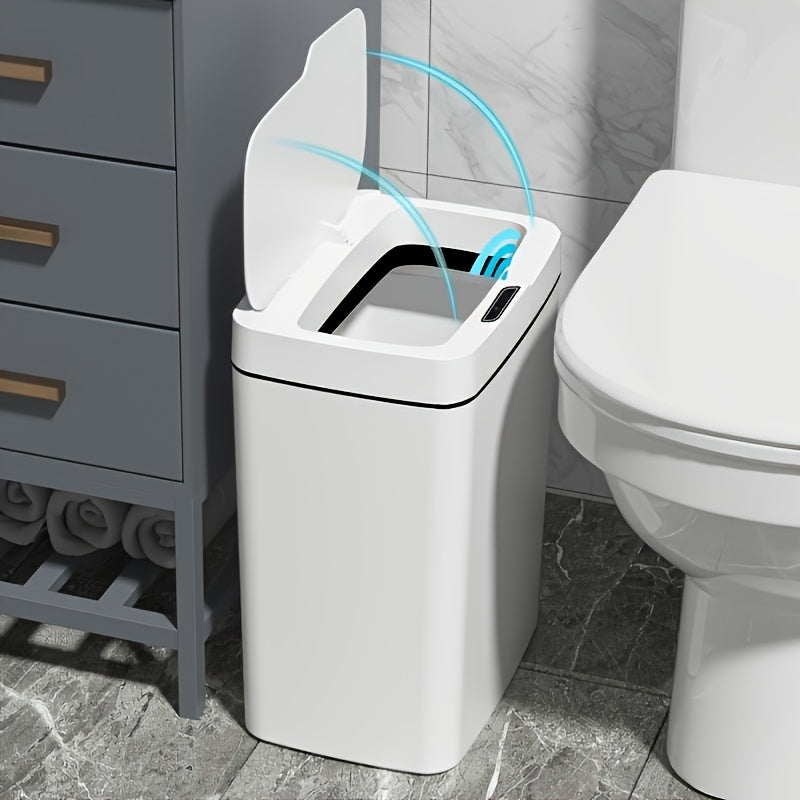 COCHILDOR TouchFree Motion Sensor Trash Can with OdorSealing Lid Multipurpose Plastic Waste Bin for Bathroom Living Room Kitchen  Smart Open Lid Design